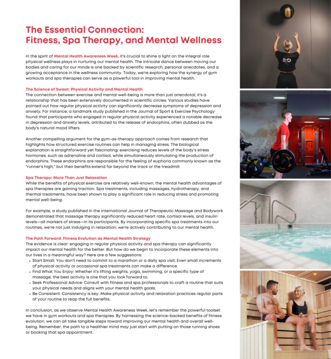 The Essential Connection: Fitness, Spa Therapy, and Mental Wellness ...